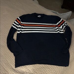 Old Navy Men's Sweater with Navy and Orange Stripes